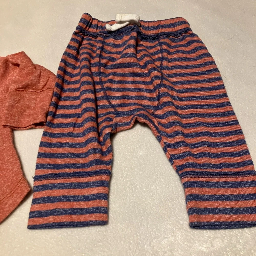 Cat & Jack Baby Outfit in Soft Orange & Blue Stripes - Picture 4 of 5